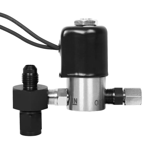 1/8" Black NPT Stainless Steel Electric Solenoid Valve 12VDC Normally Closed VITON (Water / Methanol)