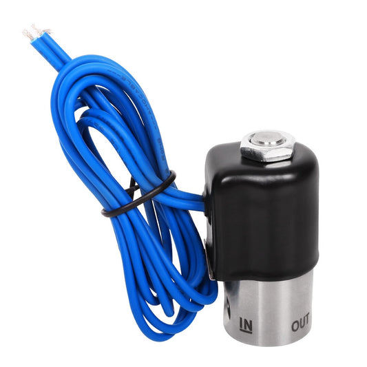 1/8" Blue NPT Stainless Steel Electric Solenoid Valve 12VDC Normally Closed VITON(NO2)