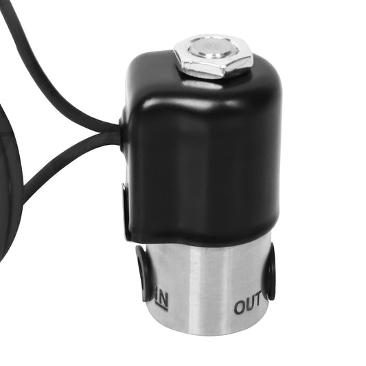 1/8" Black NPT Stainless Steel Electric Solenoid Valve 12VDC Normally Closed VITON (Water / Methanol)