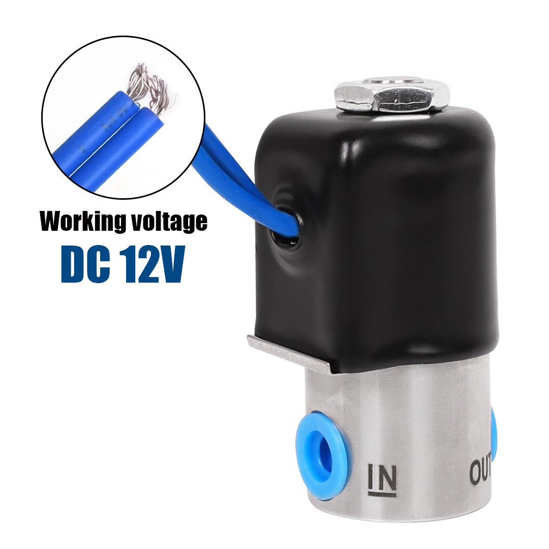 1/8" Blue NPT Stainless Steel Electric Solenoid Valve 12VDC Normally Closed VITON(NO2)