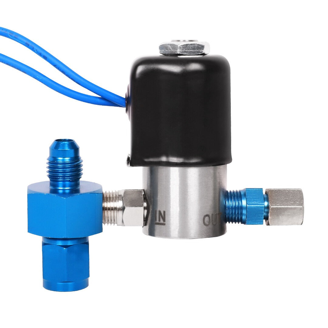 1/8" Blue NPT Stainless Steel Electric Solenoid Valve 12VDC Normally Closed VITON（NO2）